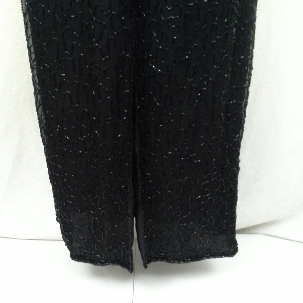 *HP* Brilliante by J.A. dress M Black Silk Beaded - Picture 5 of 8